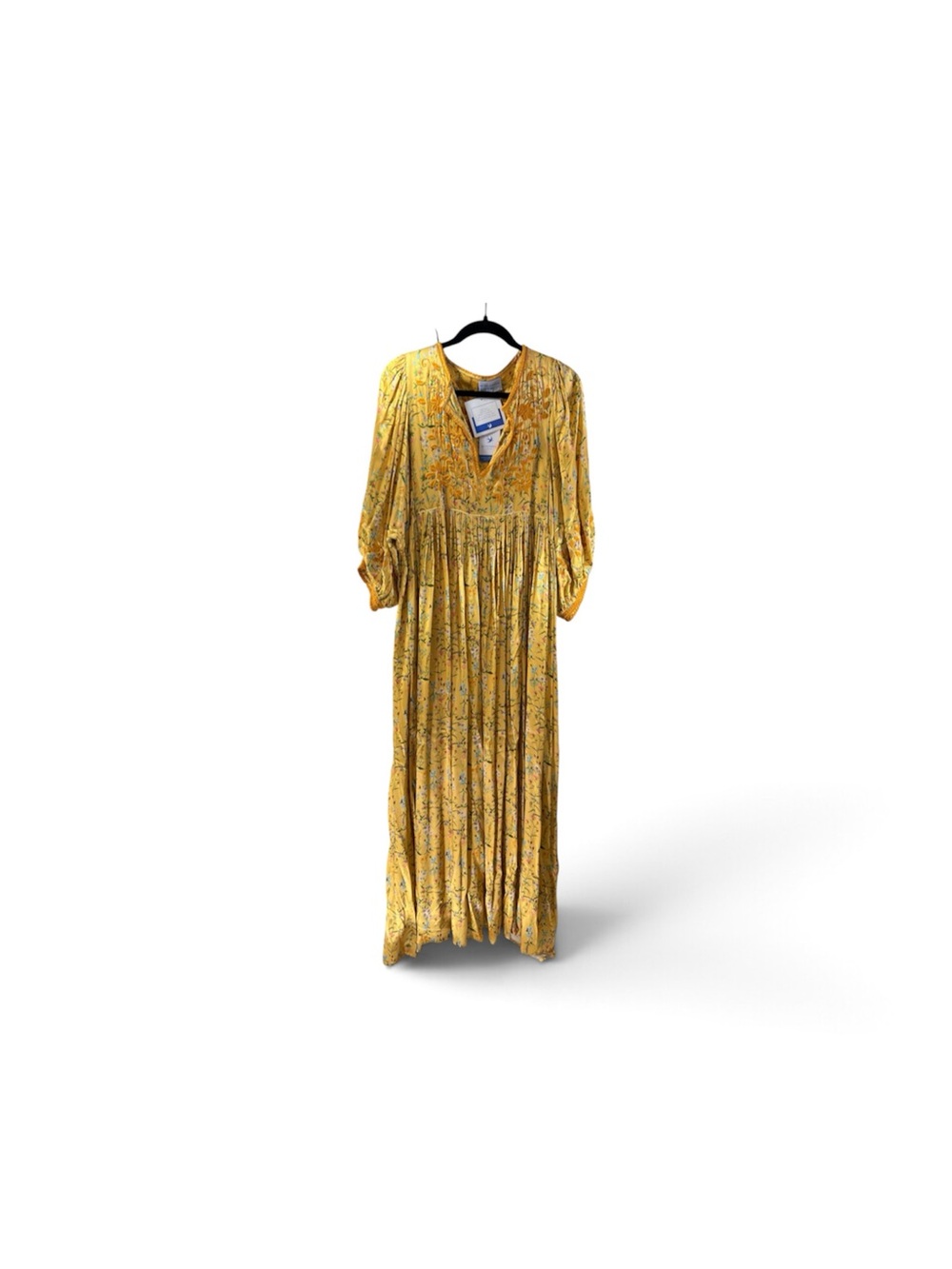 NWT Mi Golondrina Violeta Amarillo Floral Specialty Long Dress Large